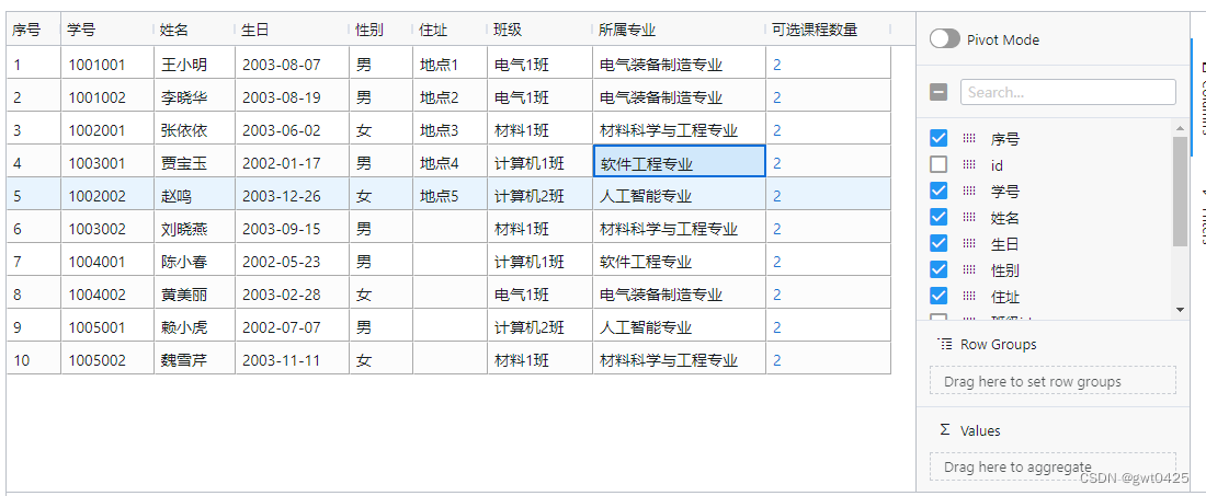 javascript网格grid组件最新版